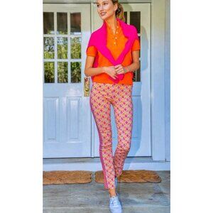 Gretchen Scott Pants Large Gripe Less Paisley Park Pull On Stretch Pant Preppy